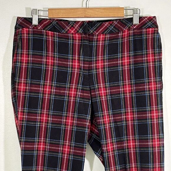 J.Jill Premium Bi Stretch Plaid Pants Size 14 Tall Pockets Preppy Holiday - Picture 2 of 6